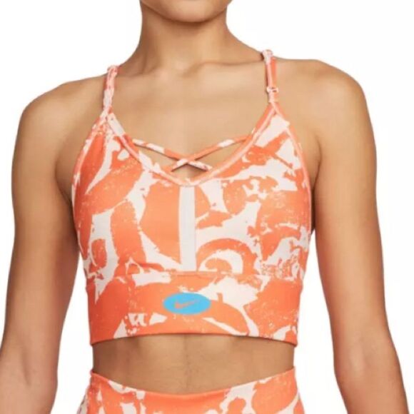 NWT Nike Women's Orange Light-Support Padded Sports Bra Plus Size XXL 2X - Picture 1 of 9